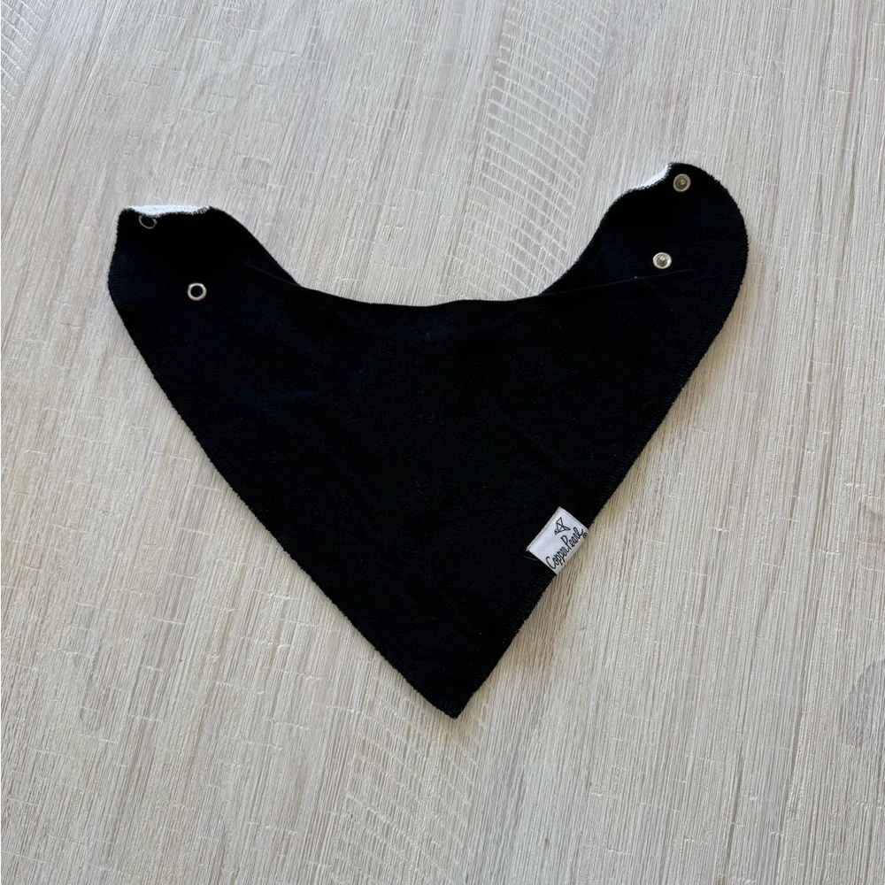 Copper Pearl Solid Black Baby Bandana Bib